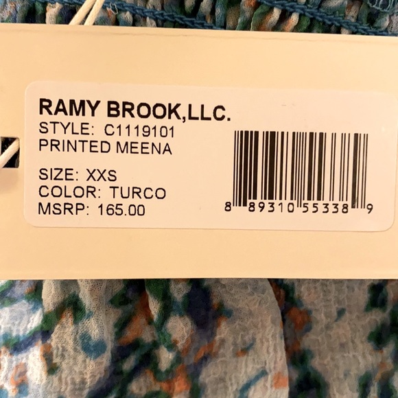 🐍 Ramey Brook strapless turquoise snake print top - Picture 5 of 6